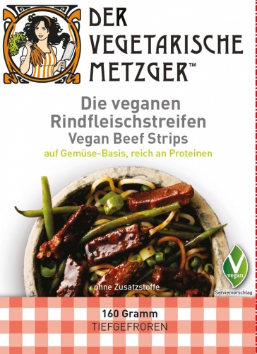 Die vegetarischen Rindfleischstreifen
